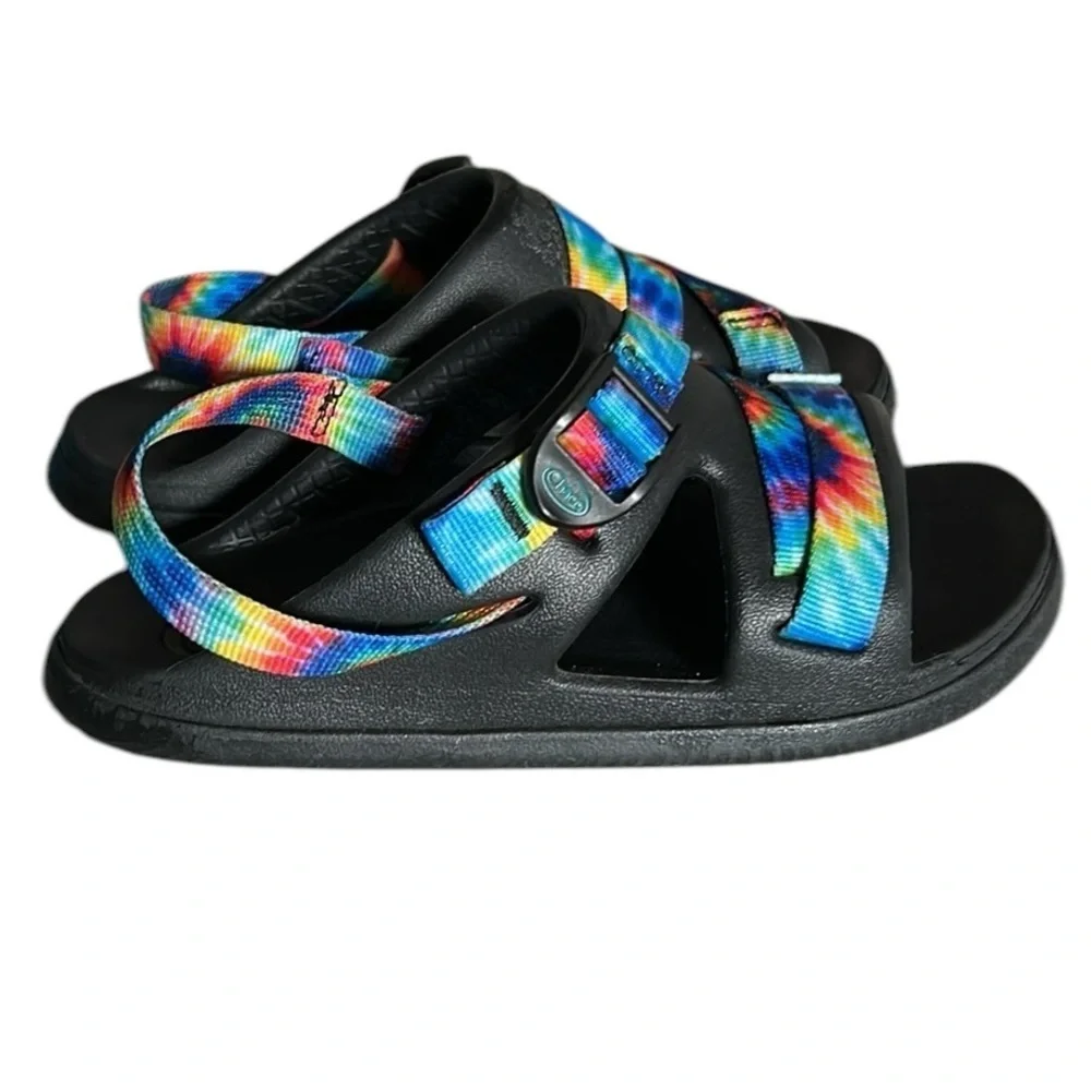 Chaco Chillos Sport Kid's Sandals Black with Tie Dye Unisex Size 1